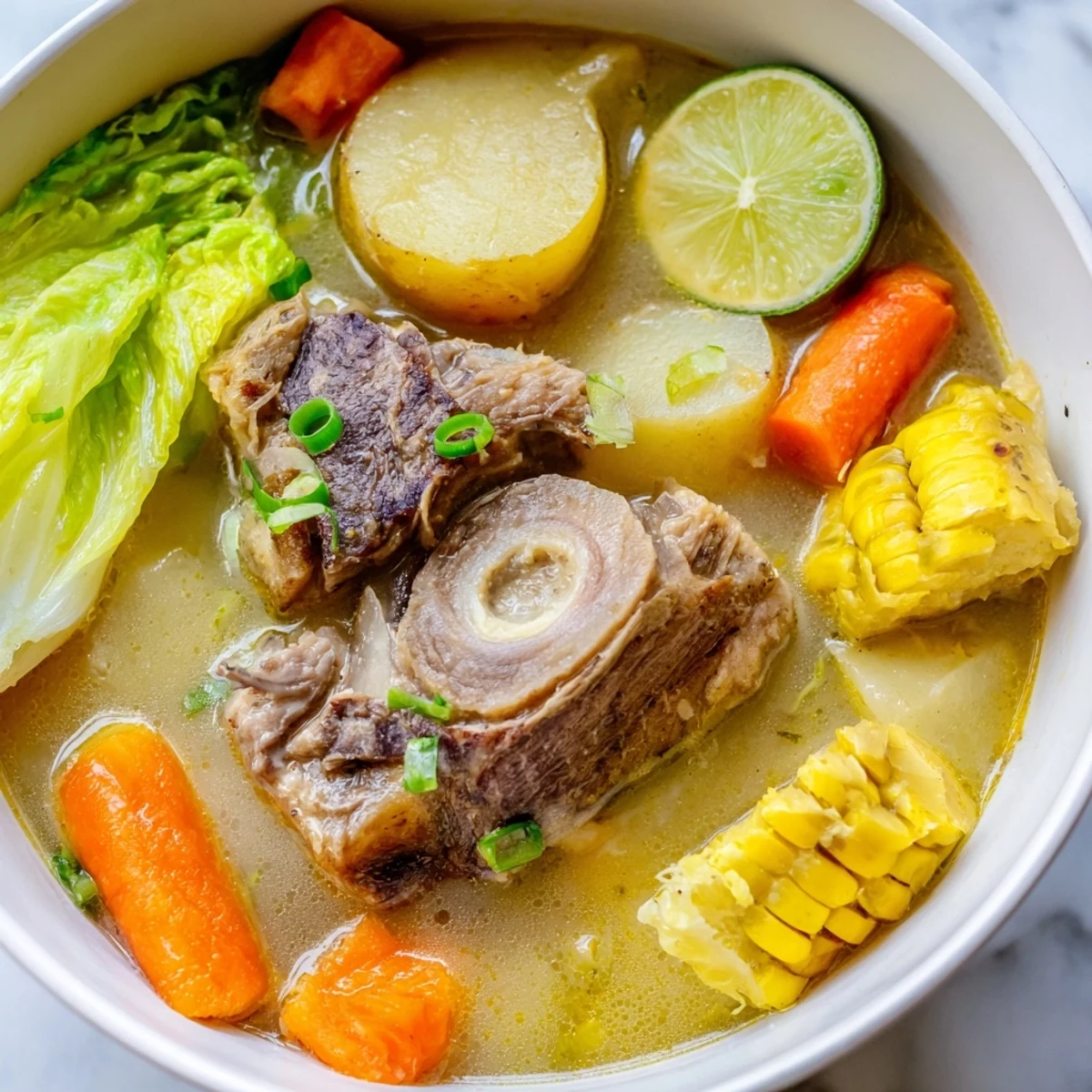 Rich Filipino Bulalo Beef Shank Soup featuring fall-apart beef and sweet corn pieces