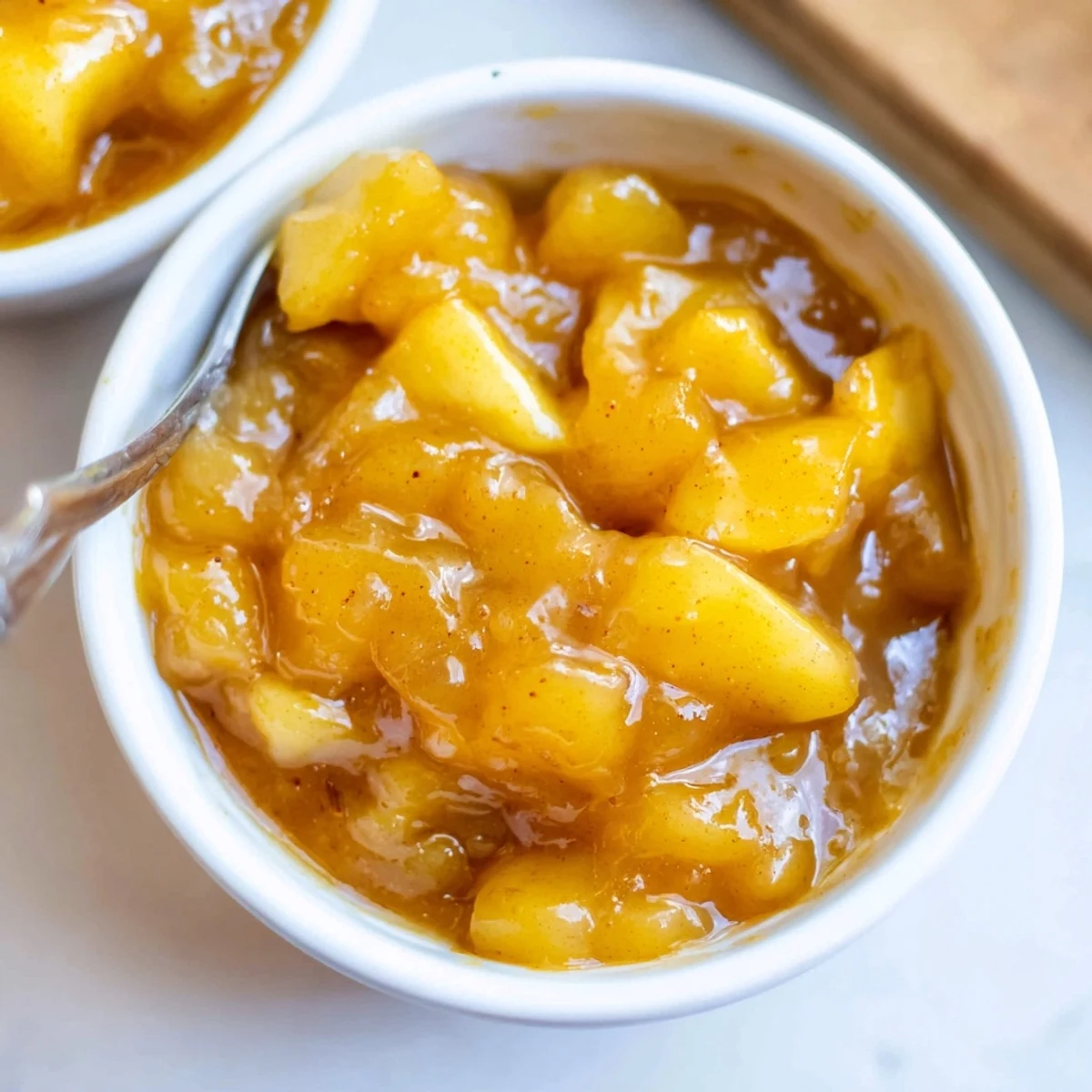 Sterilized jars of Fall Caramel Apple Jam cooling, sticky amber color, spiced finish