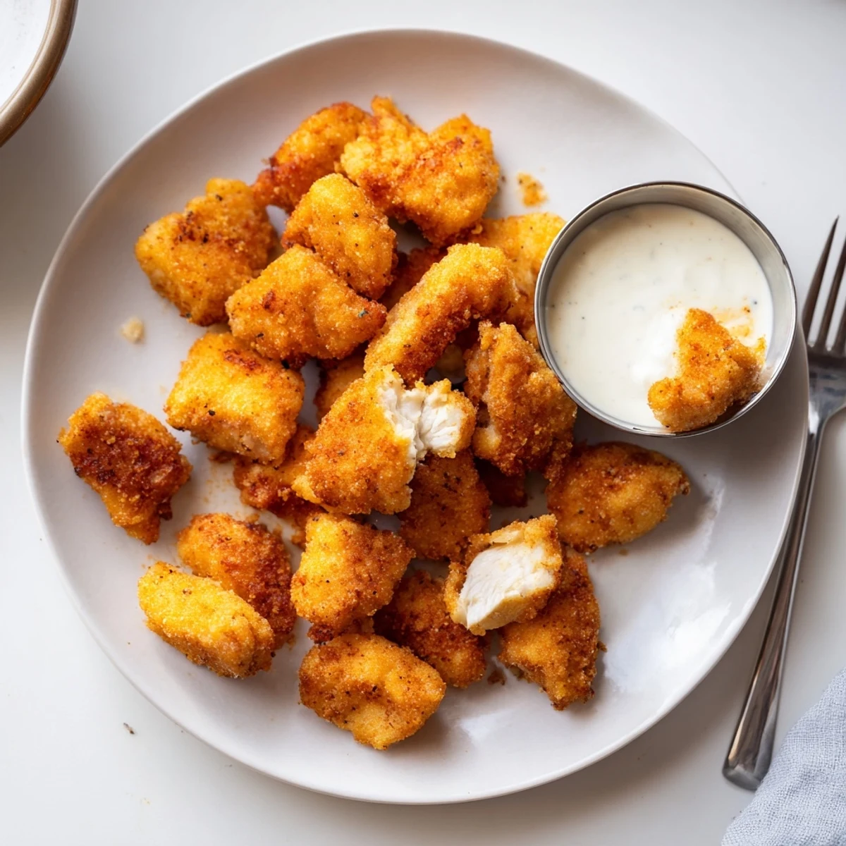 Juicy Chicken Bites piled in a bowl, hot and crispy, ideal for sharing.