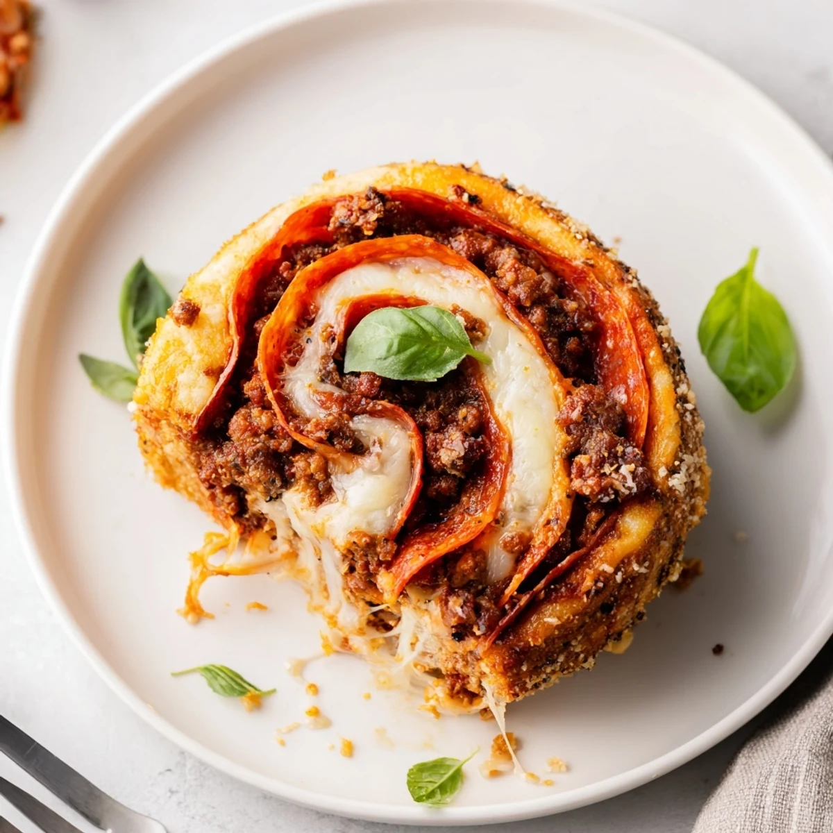 Cheesy Beef Pepperoni Pizza Roll Ups Snack Recipe, golden crust and bubbling cheese.