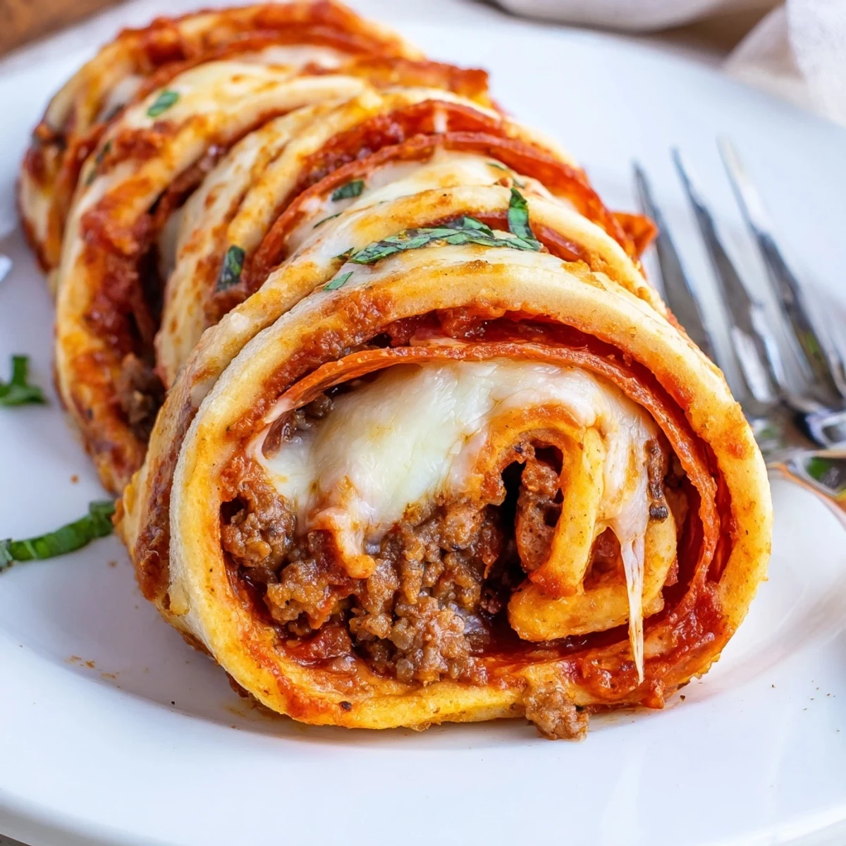 Cheesy Beef Pepperoni Pizza Rolls