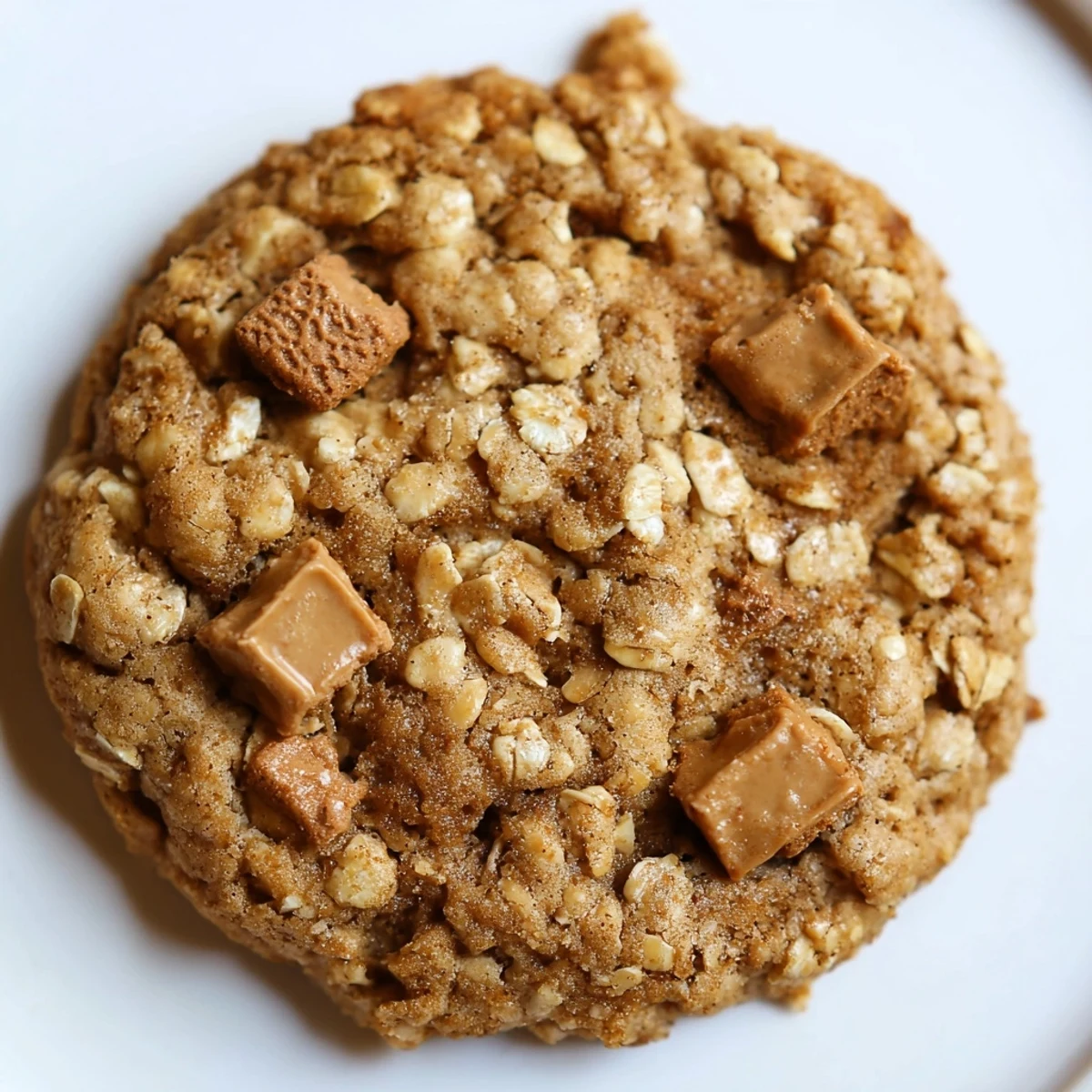 Chewy homemade Biscoff oatmeal Lotus cookies fresh from the oven with crisp edges
