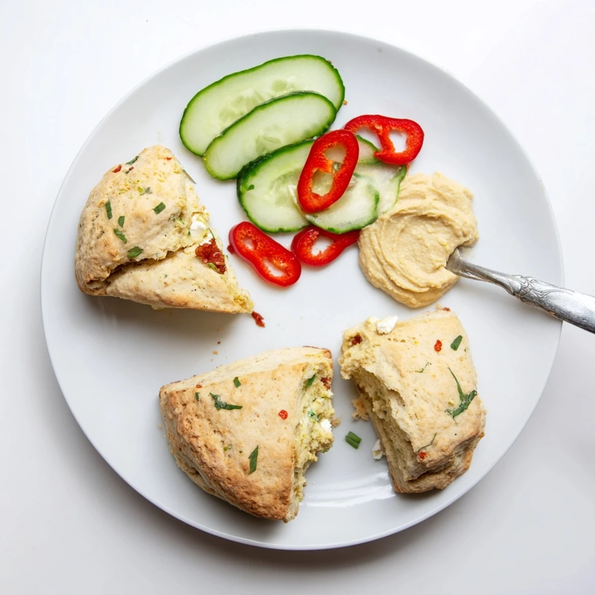 Buttery Humous Scones, aromatic with cumin, perfect alongside a steaming tomato soup