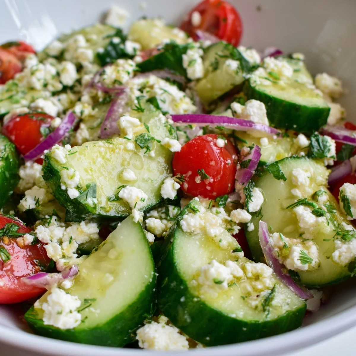 Feta Cucumber Herb Salad