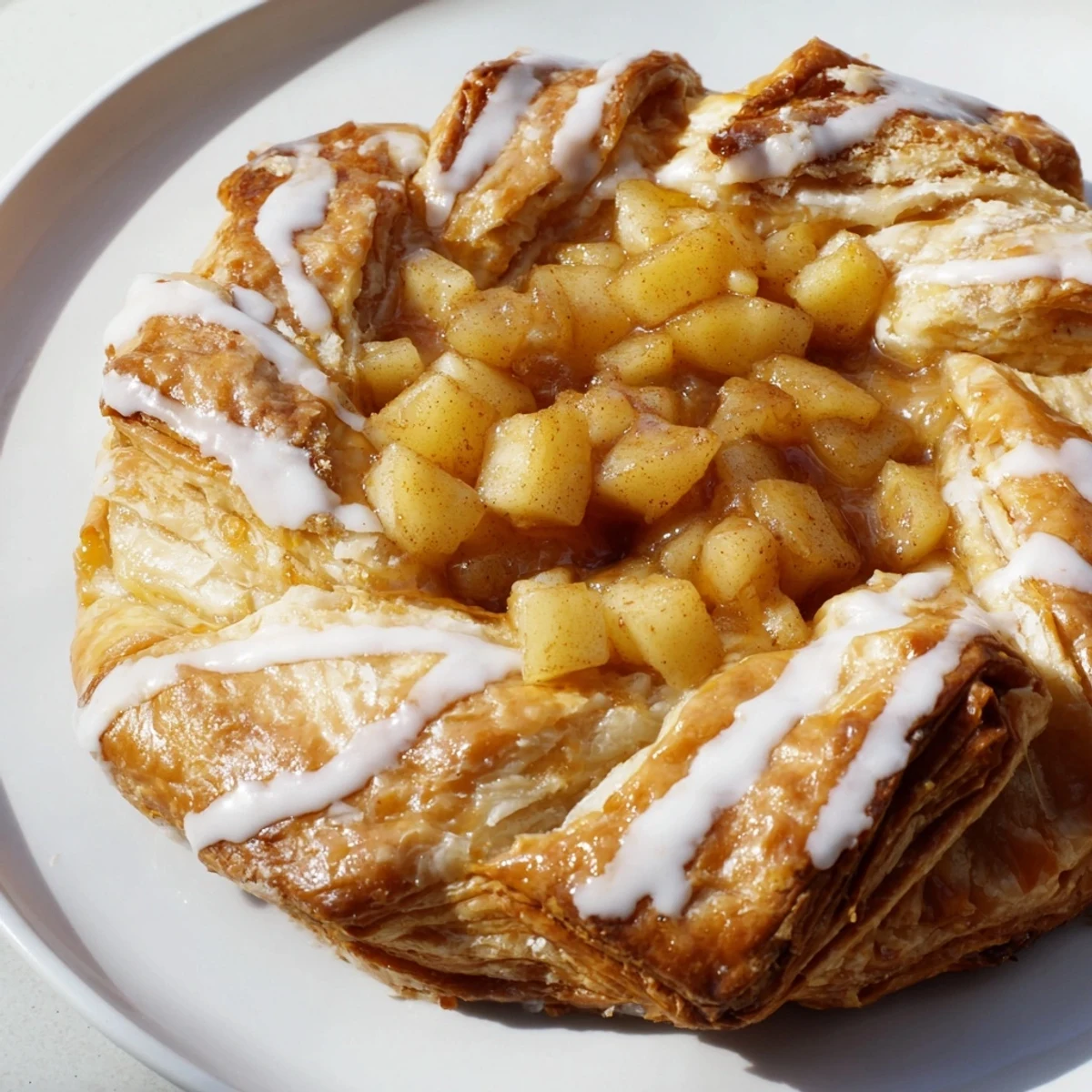 Golden apple cheese danishes with flaky puff pastry and sweet cream cheese filling