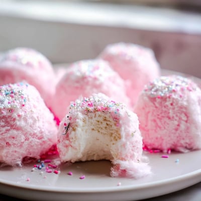 Mini Cotton Candy Cheesecake Puff Balls