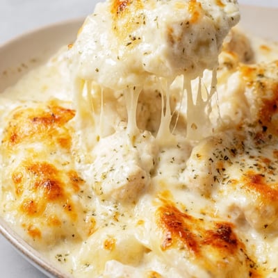 Chicken Alfredo Baked Ravioli